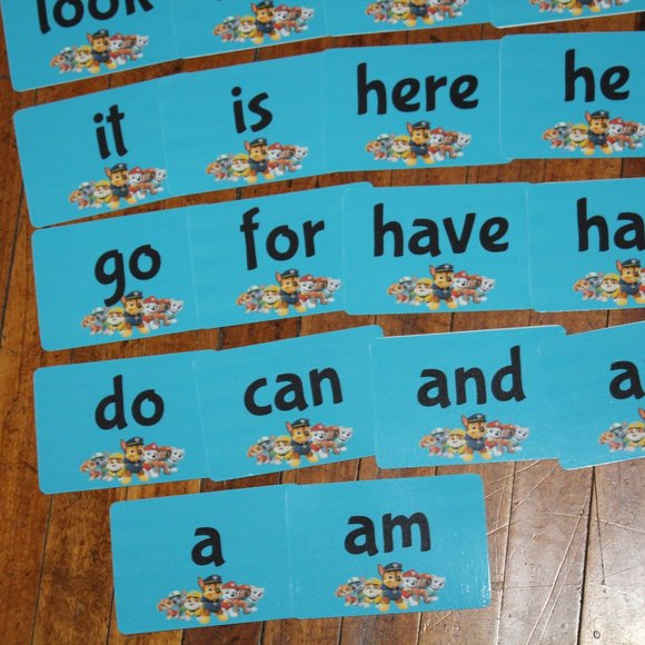 ❄️5/$25🎄Paw Patrol Handmade Flash Cards First Sight Words - Picture 3 of 3